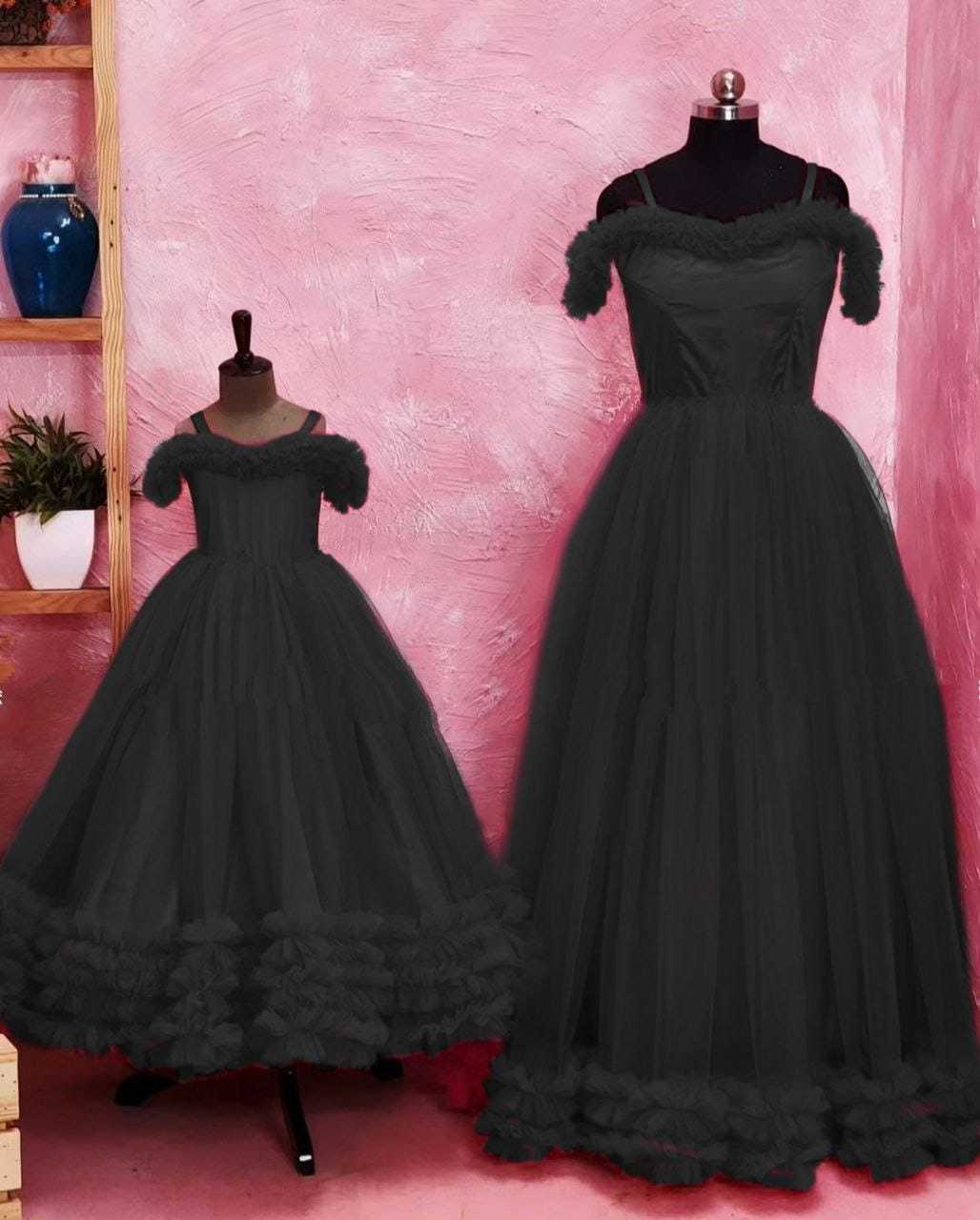 YNF SOFT NET PRI 049 MOTHER & DAUGHTER COMBO WHOLESALE GOWNS MANUFACTURER